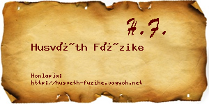 Husvéth Füzike névjegykártya